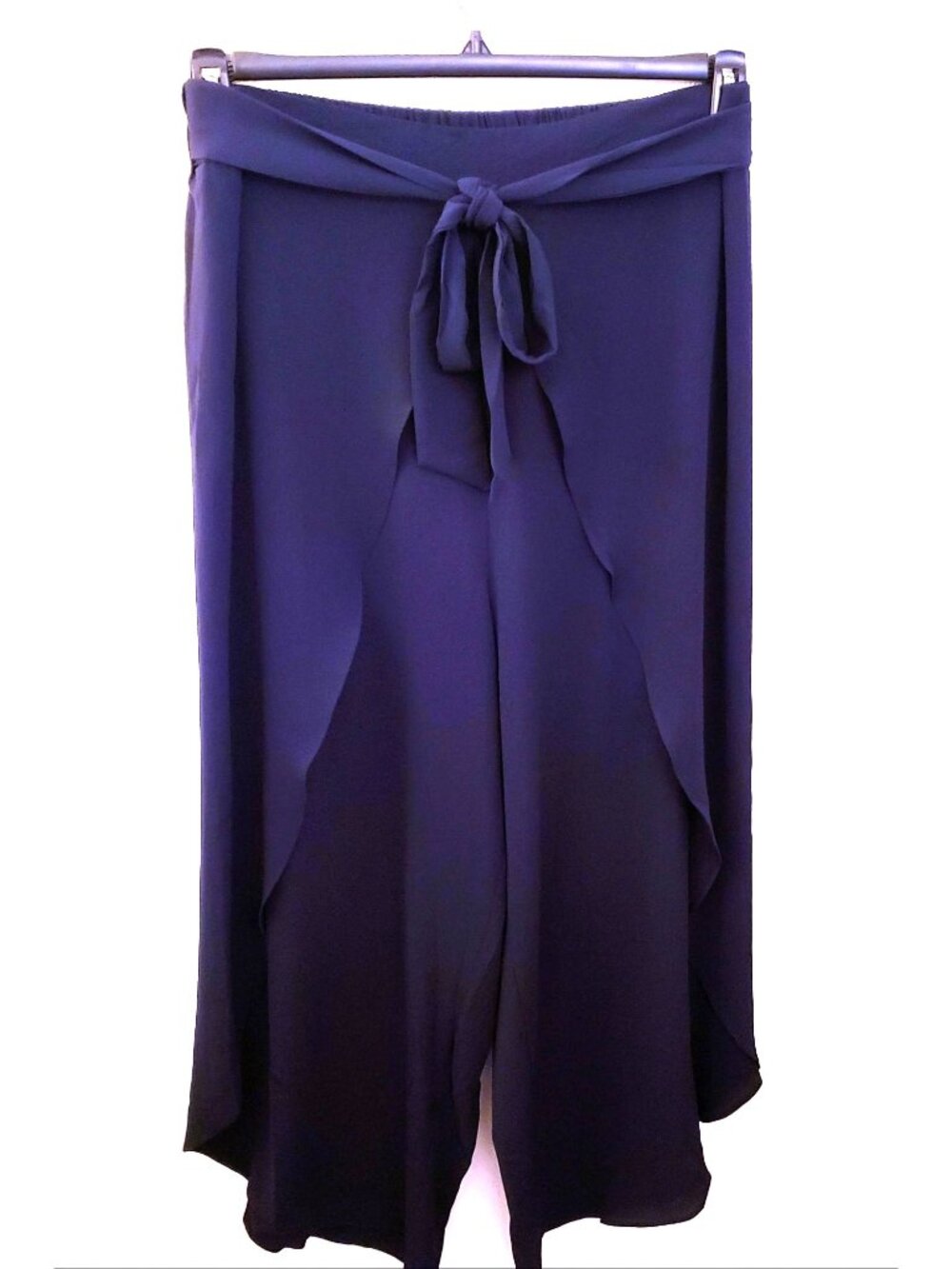 City Chic Blue Wide Leg Wide Wrap Flowy Feminine Pants with Tie Belt Size 20 NWT